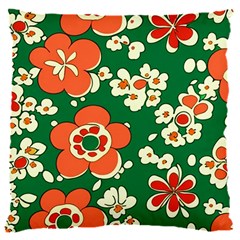 Mid Century Retro Floral 1970s 1960s Pattern 94 18  Baby Flannel Cushion Case (two Sides)