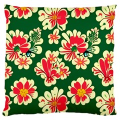 Retro 40s 50s Mexico Flowers Pattern 2 Standard Premium Plush Fleece Cushion Case (one Side) by violetheavensky