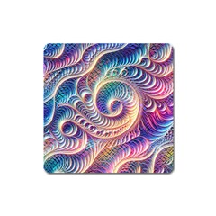 Abstract Fractal Art Swirl Pattern Square Magnet by Salmanaz77