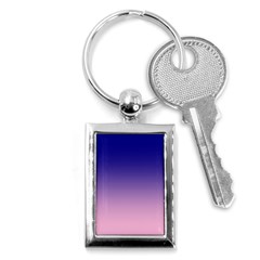 Navy Blue To Cotton Candy Pink Linear Gradient Key Chain (rectangle) by GradientsOmbre