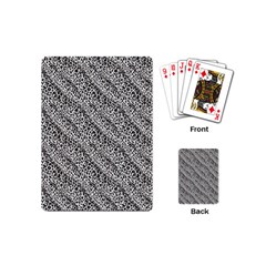 Silver Leopard Playing Cards Single Design (mini) by DinkovaArt