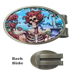 Grateful Dead Hippie Peace Roses Rock Music Legend Money Clips (oval)  by Tsamara