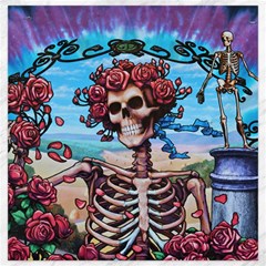 Grateful Dead Hippie Peace Roses Rock Music Legend Canvas 20  X 20  by Tsamara