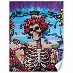 Grateful Dead Hippie Peace Roses Rock Music Legend Canvas 18  X 24  by Tsamara