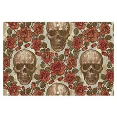 Skull And Roses Flowee Flora Floral Patterns Pattern Banner And Sign 6  X 4  by Tsamara
