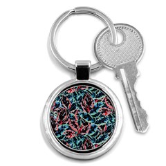 Leaves Nature Pattern Patterns Colorful Key Chain (round) by Tsamara