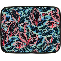 Leaves Nature Pattern Patterns Colorful Two Sides Fleece Blanket (mini) by Tsamara