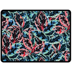 Leaves Nature Pattern Patterns Colorful Two Sides Fleece Blanket (large) by Tsamara