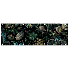 Pattern Flower Plants Leaves Nature Banner And Sign 9  X 3  by Tsamara