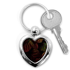 Leaves Plant Contrast Carved Nature Key Chain (heart) by Tsamara
