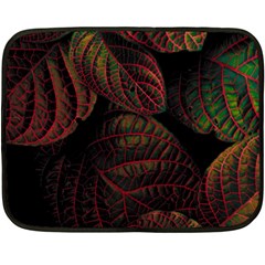 Leaves Plant Contrast Carved Nature Two Sides Fleece Blanket (mini) by Tsamara