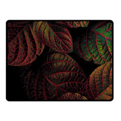 Leaves Plant Contrast Carved Nature Two Sides Fleece Blanket (small) by Tsamara