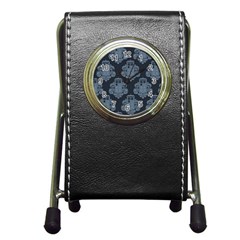 Dr Who Tardis Pattern Pen Holder Desk Clock by Tsamara