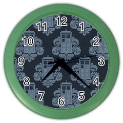 Dr Who Tardis Pattern Color Wall Clock by Tsamara
