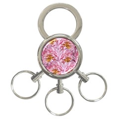 Peonies Nature Bloom Blossom Pink 3-ring Key Chain by Tsamara