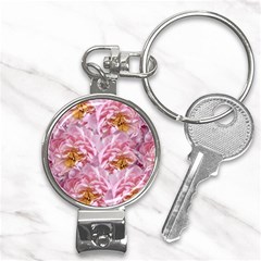 Peonies Nature Bloom Blossom Pink Nail Clippers Key Chain by Tsamara
