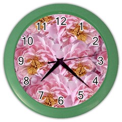 Peonies Nature Bloom Blossom Pink Color Wall Clock by Tsamara