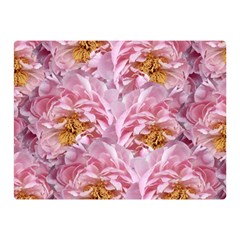 Peonies Nature Bloom Blossom Pink Two Sides Premium Plush Fleece Blanket (mini) by Tsamara