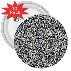 Green Leaves 3  Buttons (10 Pack)  by DinkovaArt