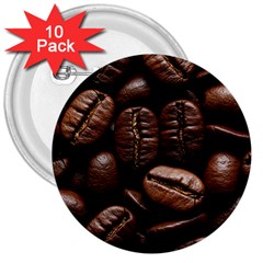 Coffee Beans 3  Buttons (10 Pack)  by Sabxi