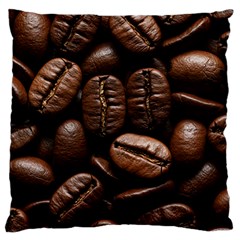Coffee Beans Large Premium Plush Fleece Cushion Case (two Sides) by Sabxi