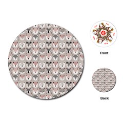 Cute Animals Playing Cards Single Design (round) by DinkovaArt
