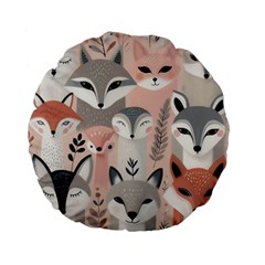 Fox Standard 15  Premium Flano Round Cushions by DinkovaArt