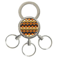 Aztec Mexico Inca Mayan Design 3-ring Key Chain by Tsamara