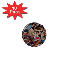 Background Embroidery Pattern Stitches Abstract 1  Mini Buttons (10 Pack)  by Ket1n9