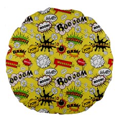 Cartoon Comics Pattern Large 18  Premium Flano Round Cushions by Posterlux