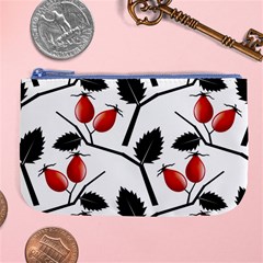 Rose Hip Pattern Branches Autumn Large Coin Purse by Hannah976