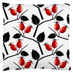 Rose Hip Pattern Branches Autumn 18  Baby Flannel Cushion Case (Two Sides) Front