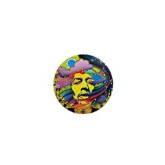 Psychedelic Rock Jimi Hendri 1  Mini Magnets by Tsamara