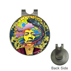 Psychedelic Rock Jimi Hendri Hat Clips With Golf Markers by Tsamara