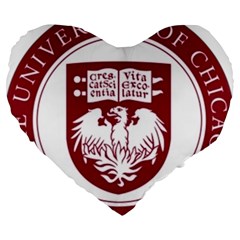University Of Chicago Large 19  Premium Flano Heart Shape Cushions by avitendut