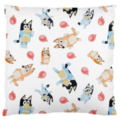 Bluey, Bluey Merch, Bluey Pattern, Bluey Bluey, Bingo, Bluey Design, Bluey Dog Large Cushion Case (two Sides) by avitendut