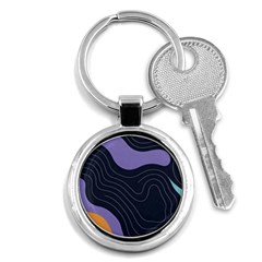 Abstract Topographic Key Chain (round) by Tsamara