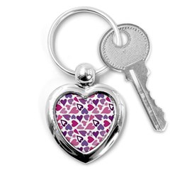 Heart Pattern Repetition Background Key Chain (heart) by Tsamara