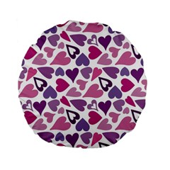 Heart Pattern Repetition Background Standard 15  Premium Flano Round Cushions by Tsamara