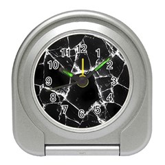 Dark Patch Art Crack Construction Travel Alarm Clock by Tsamara
