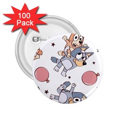 Bluey, Bluey Merch, Bluey Pattern, Bluey Bluey, Bingo, Bluey Design, Bluey Dog 2 25  Buttons (100 Pack)  by avitendut