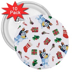 Bluey, Bluey Merch, Bluey Pattern, Bluey Bluey, Bingo, Bluey Design, Bluey Dog 3  Buttons (10 Pack)  by avitendut