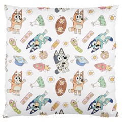 Bluey, Bluey Merch, Bluey Pattern, Bluey Bluey, Bingo, Bluey Design, Bluey Dog Large Cushion Case (two Sides) by avitendut