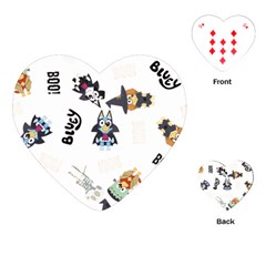 Bluey, Bluey Merch, Bluey Pattern, Bluey Bluey, Bingo, Bluey Design, Bluey Dog Playing Cards Single Design (heart) by avitendut