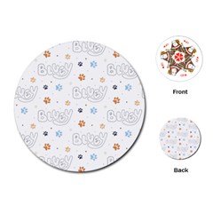 Bluey, Bluey Merch, Bluey Pattern, Bluey Bluey, Bingo, Bluey Design, Bluey Dog Playing Cards Single Design (round) by avitendut