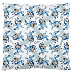 Bluey, Bluey Merch, Bluey Pattern, Bluey Bluey, Bingo, Bluey Design, Bluey Dog Large Cushion Case (one Side) by avitendut