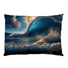 Ocean Sea Waves Pillow Case (two Sides) by Anend