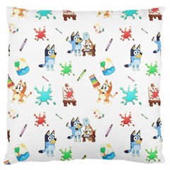 Bluey, Bluey Merch, Bluey Pattern, Bluey Bluey, Bingo, Bluey Design, Bluey Dog Large Cushion Case (two Sides) by avitendut