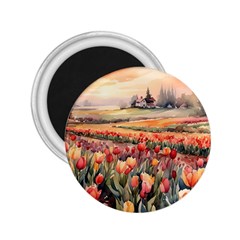 Tulips Field Tree 2 25  Magnets by Anend