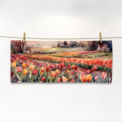 Tulips Field Tree Hand Towel by Anend